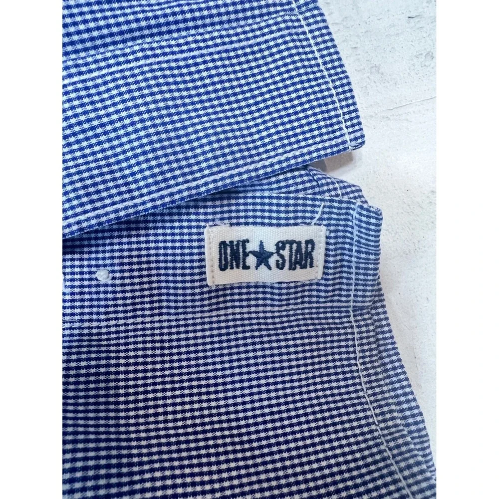 Converse One Star Mens XXL Blue Gingham Button Down Long Sleeve Shirt - Picture 5 of 8